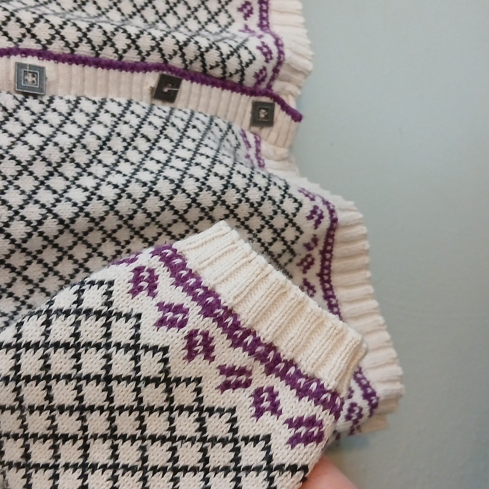 Alps Fine Womens Apparel Black & White Vintage Cardigan Sweater Size Small - Picture 4 of 5